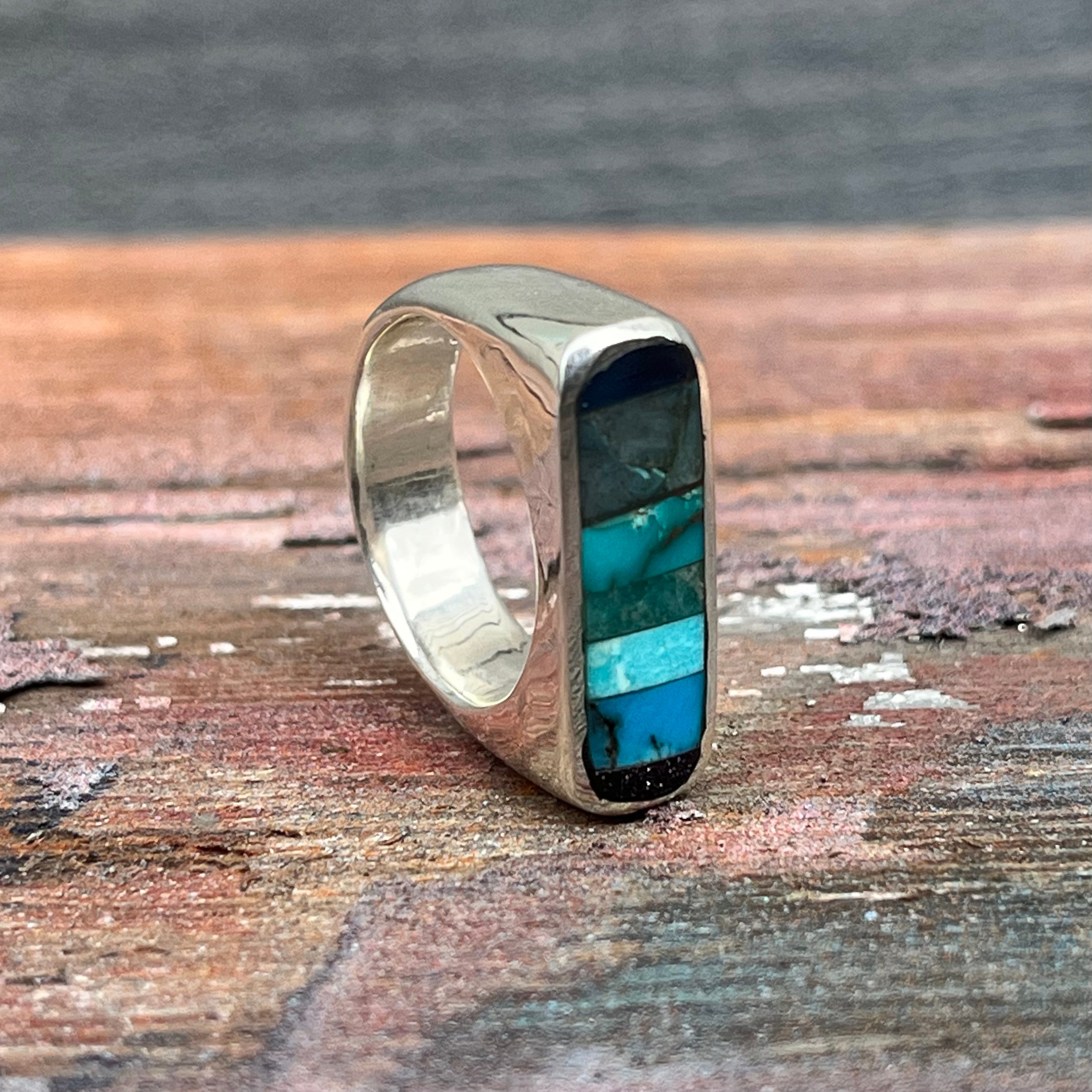Oval Ocean Signet Ring - Size 6.75/7