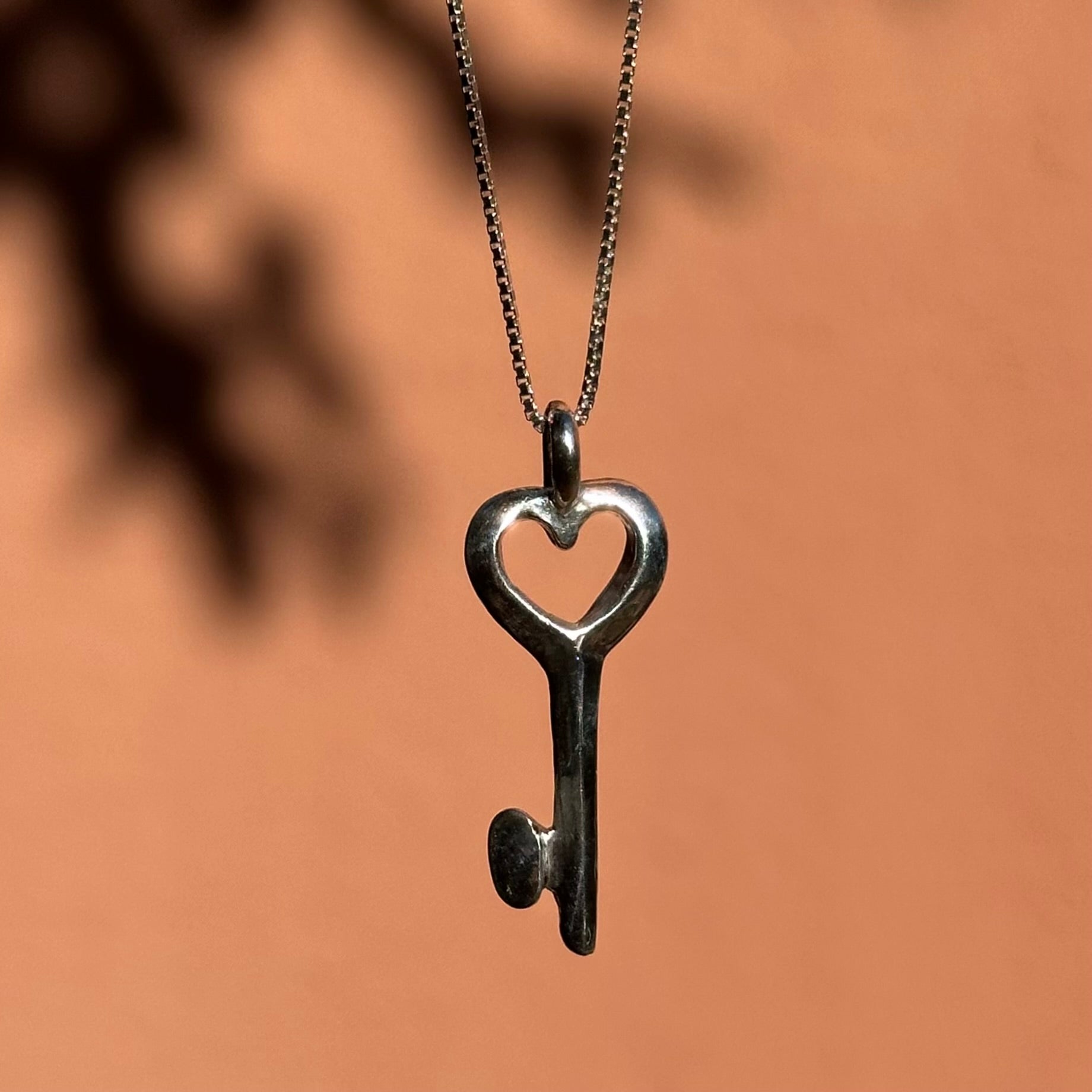 Open Heart Key Charm