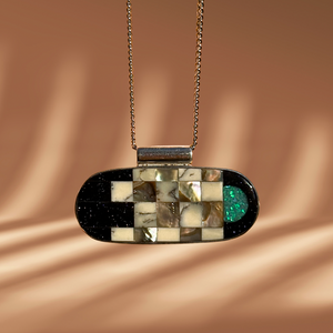 Cosmic Chess Pendant Necklace