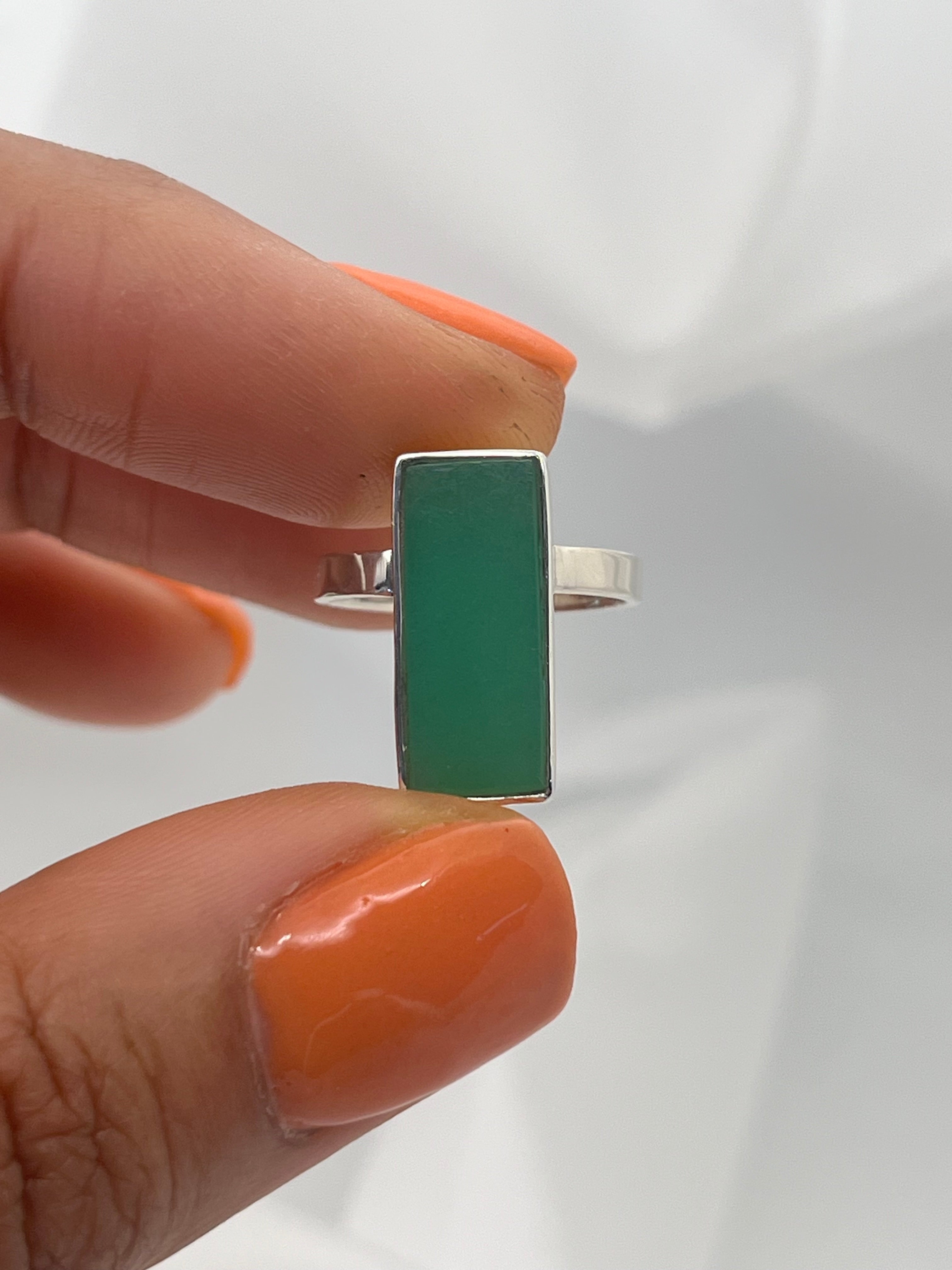 North/South Ring - Chrysoprase - Size 5