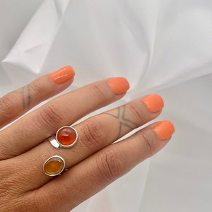 Garnet + Carnelian Ring - Adjustable