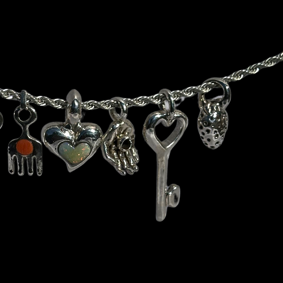 Open Heart Key Charm