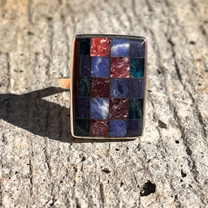 Checker Quilt Ring - Sz 7.5