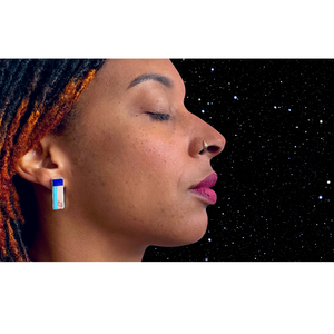 Rectangular Nebula - Bar - Inlay Earrings
