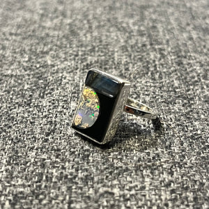 Opal Midnight Moon Ring - Size 6.25/6.5