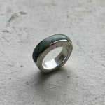 Custom Channel Ring - w/ yellow Jadeite
