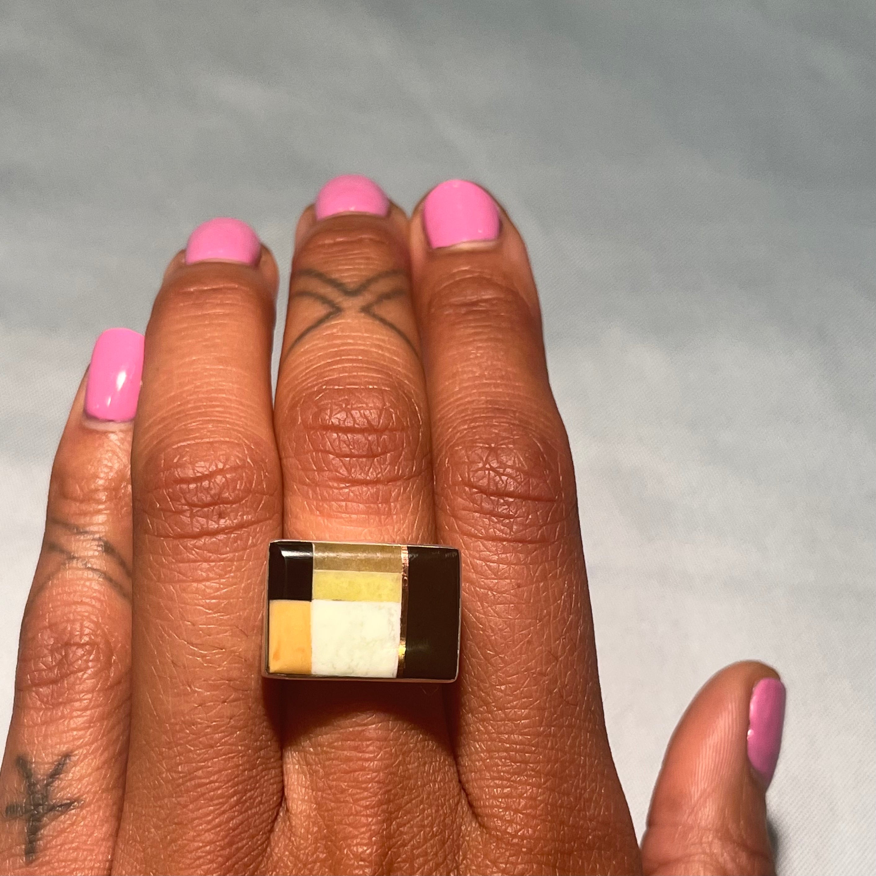 Plaid Ring - East/West - Size 7