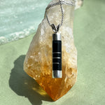 Mini Pillar Pendant Necklace - Black Jade